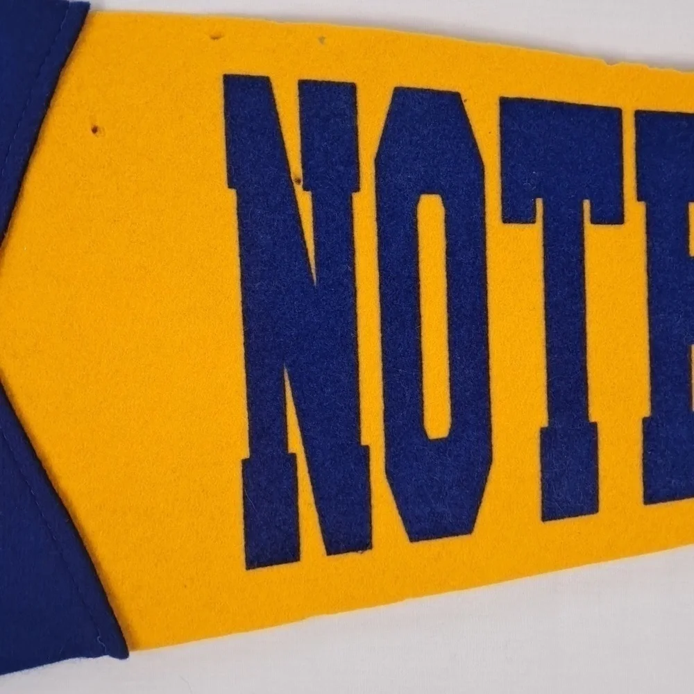 Vintage 1950's University of Notre Dame full size felt collegiate pennant